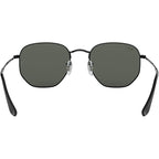 Hexagonal Flat RB3548N, Black/Green Polarised Glass Lenses 51 Eye Size
