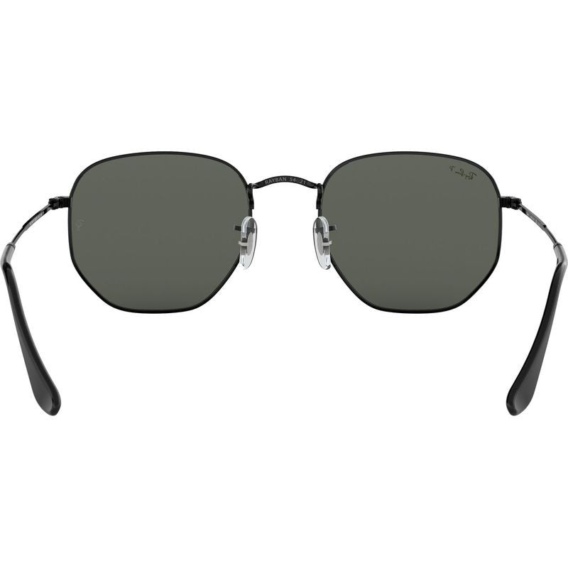 Hexagonal Flat RB3548N, Black/Green Polarised Glass Lenses 51 Eye Size