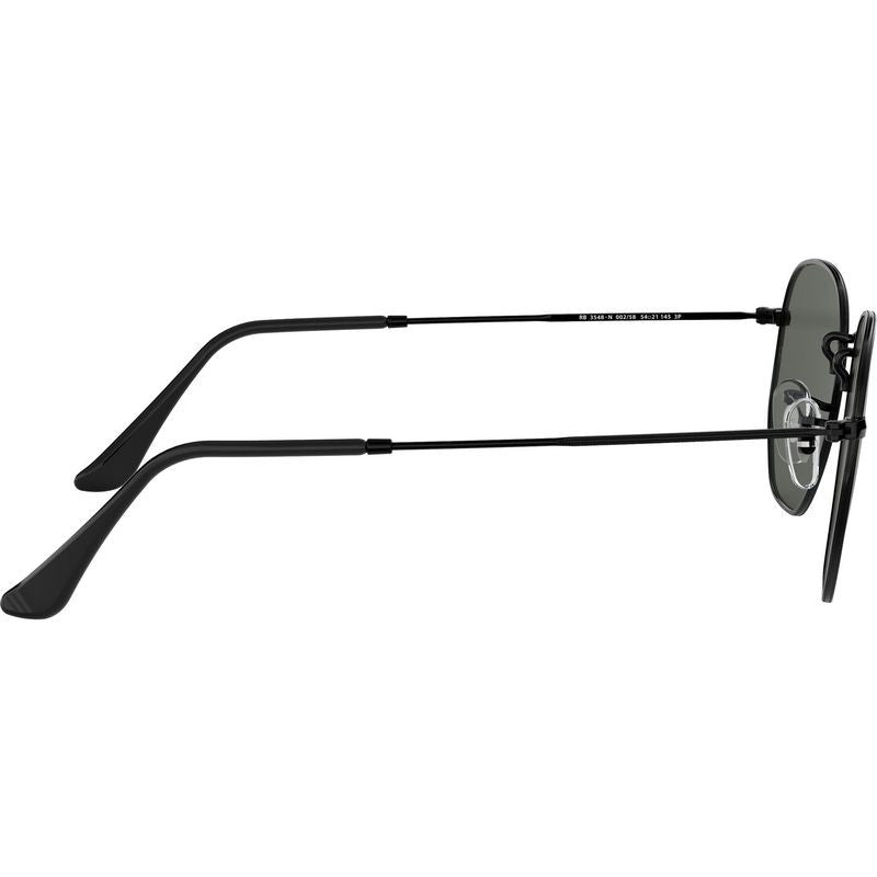 Hexagonal Flat RB3548N, Black/Green Polarised Glass Lenses 51 Eye Size