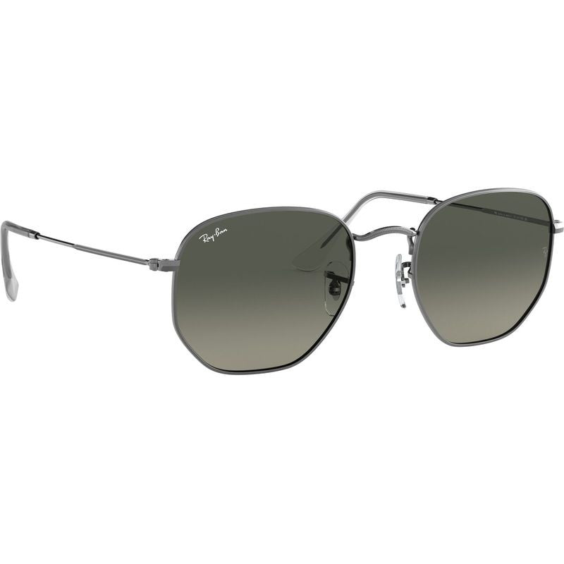 Hexagonal Flat RB3548N, Gunmetal/Dark Grey Glass Gradient Lenses 54 Eye Size