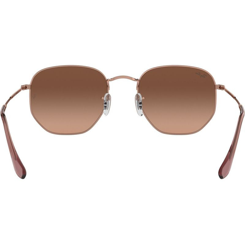 Hexagonal Flat RB3548N, Copper/Brown Gradient Glass Lenses 54 Eye Size