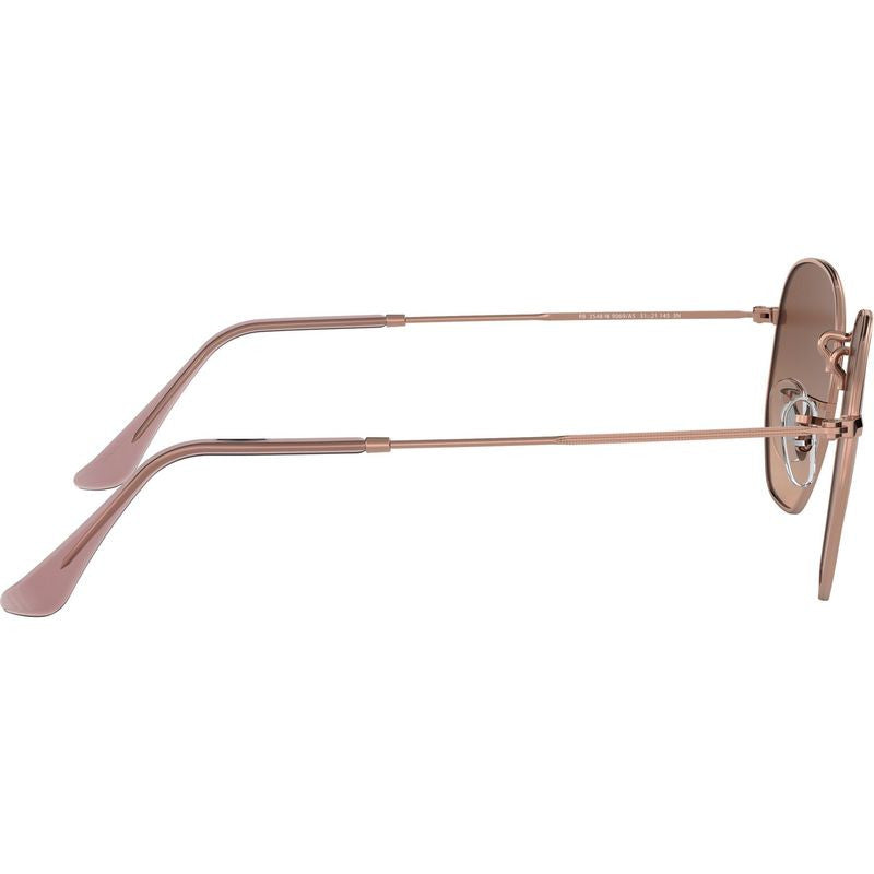Hexagonal Flat RB3548N, Copper/Brown Gradient Glass Lenses 51 Eye Size