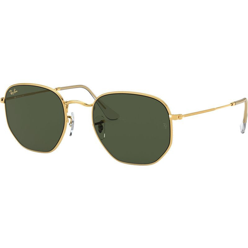 Hexagonal Legend RB3548, Legend Gold/Green Glass Lenses 54 Eye Size