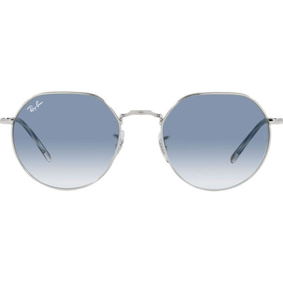 Jack RB3565, Silver/Blue Clear Gradient Glass Lenses 53 Eye Size