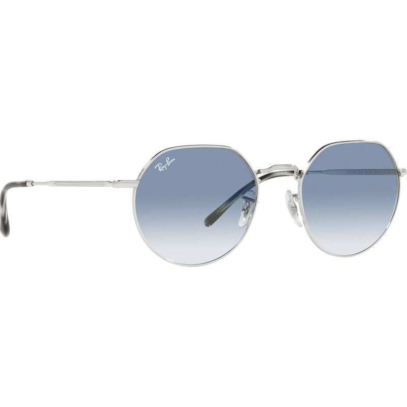 Jack RB3565, Silver/Blue Clear Gradient Glass Lenses 53 Eye Size