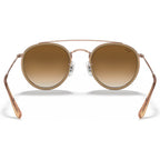 Round Double Bridge RB3647N, Copper/Light Brown Gradient Glass Lenses