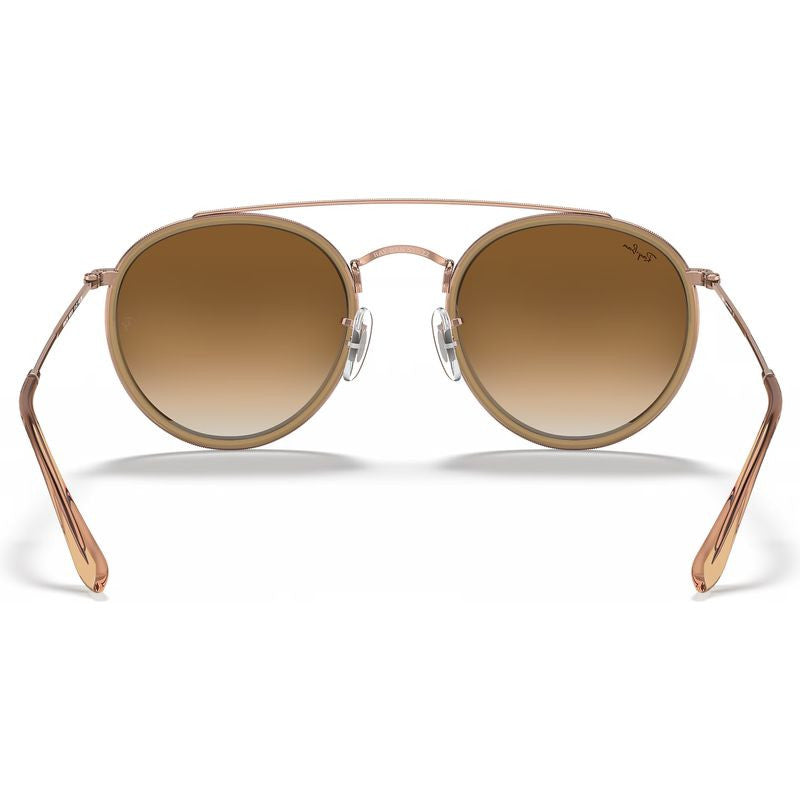 Round Double Bridge RB3647N, Copper/Light Brown Gradient Glass Lenses