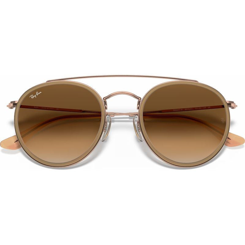 Round Double Bridge RB3647N, Copper/Light Brown Gradient Glass Lenses