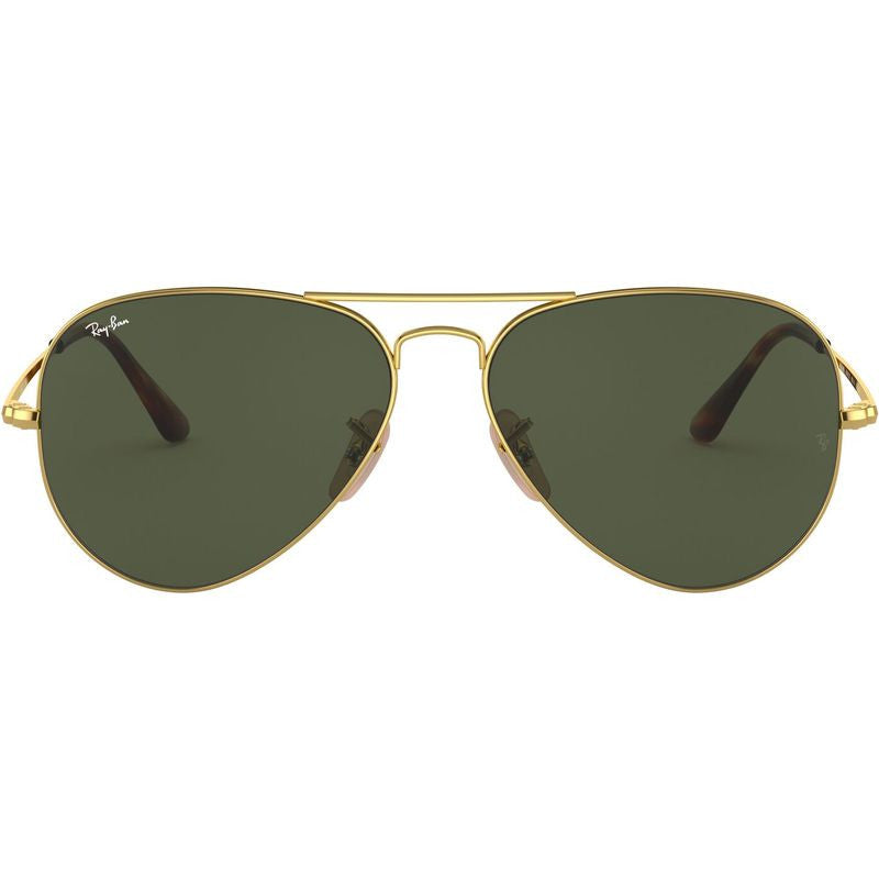 Aviator Metal II RB3689, Gold/Green Glass Lenses 58 Eye Size