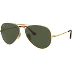 Aviator Metal II RB3689, Gold/Green Glass Lenses 58 Eye Size
