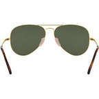 Aviator Metal II RB3689, Gold/Green Glass Lenses 58 Eye Size