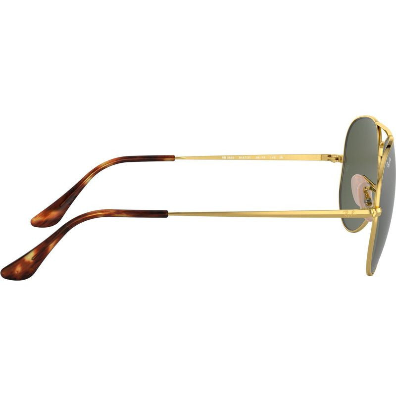 Aviator Metal II RB3689, Gold/Green Glass Lenses 58 Eye Size