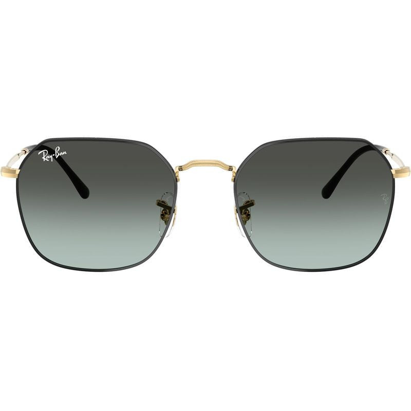 Jim RB3694, Black on Arista/Vintage Blue Black Gradient Glass Lenses 55 Eye Size