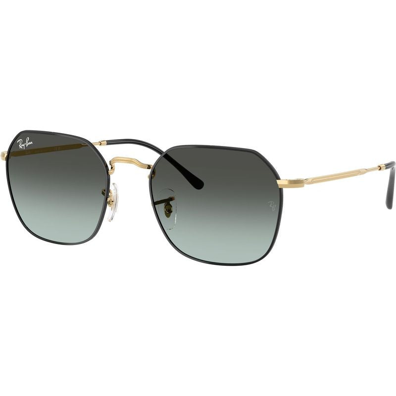 Jim RB3694, Black on Arista/Vintage Blue Black Gradient Glass Lenses 55 Eye Size