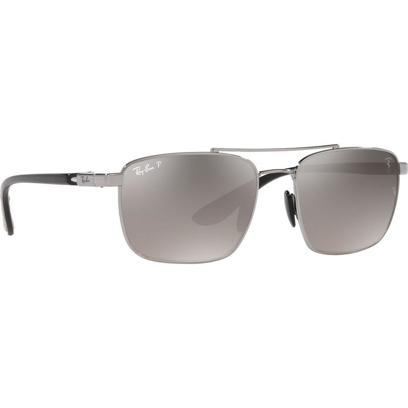RB3715M, Gunmetal/Silver Mirror Polarised Lenses