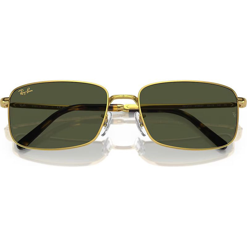 RB3717, Legend Gold/Green Glass Lenses 57 Eye Size