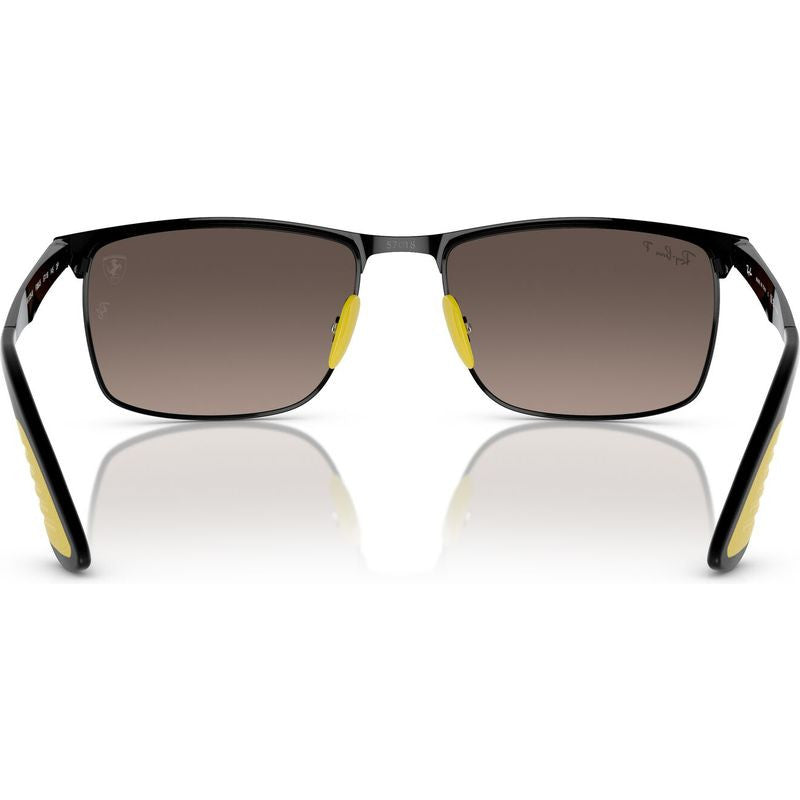 RB3726M, Black on Black/Grey Mirror Polarised Lenses