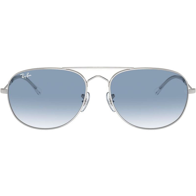 Bain Bridge RB3735, Silver/Blue Clear Gradient Glass Lenses 57 Eye Size