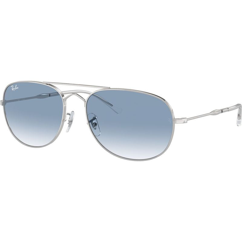 Bain Bridge RB3735, Silver/Blue Clear Gradient Glass Lenses 57 Eye Size