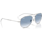 Bain Bridge RB3735, Silver/Blue Clear Gradient Glass Lenses 57 Eye Size
