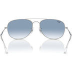 Bain Bridge RB3735, Silver/Blue Clear Gradient Glass Lenses 57 Eye Size