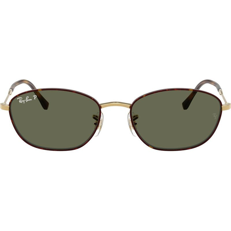 RB3749, Havana on Gold/Green Glass Polarised Lenses 55 Eye Size