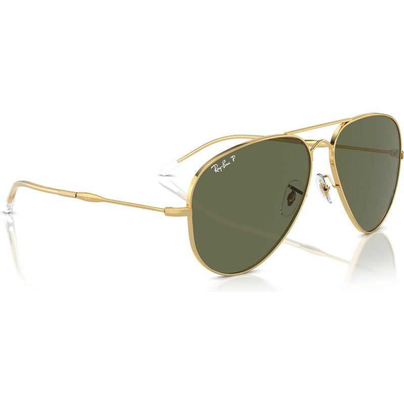 Old Aviator RB3825, Arista Gold/Green Polarised Glass Lenses 58 Eye Size