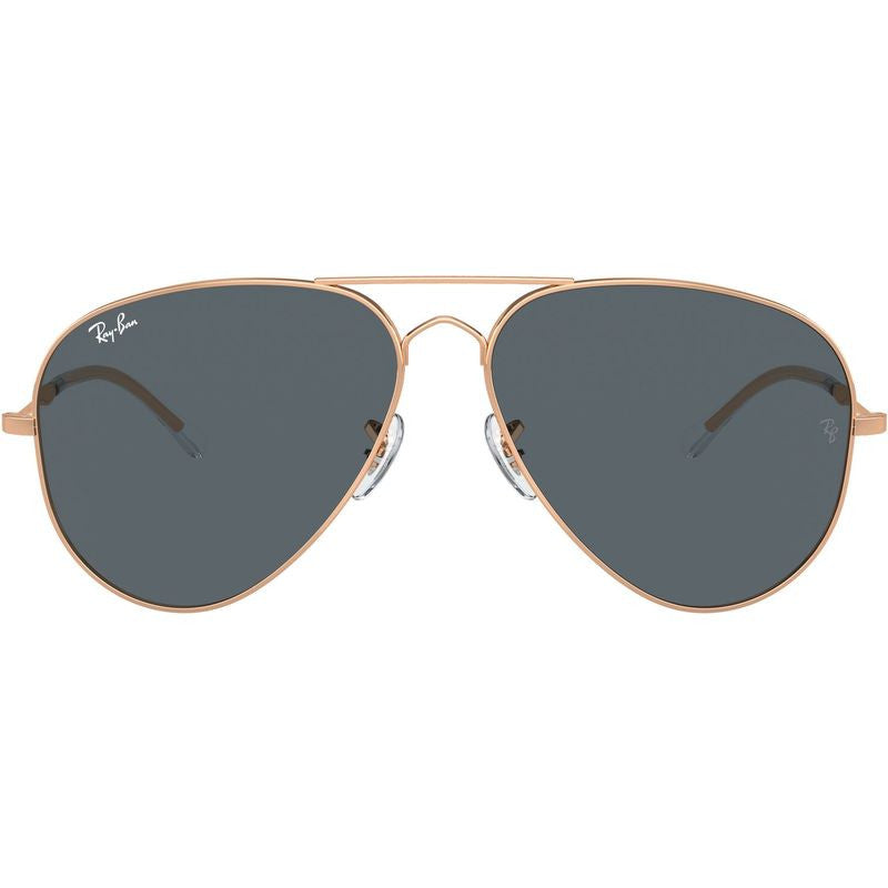 Old Aviator RB3825, Rose Gold/Blue Glass Lenses 58 Eye Size