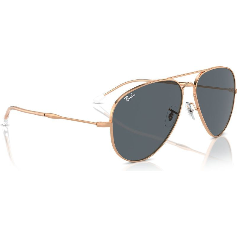 Old Aviator RB3825, Rose Gold/Blue Glass Lenses 58 Eye Size