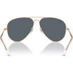 Old Aviator RB3825, Rose Gold/Blue Glass Lenses 62 Eye Size