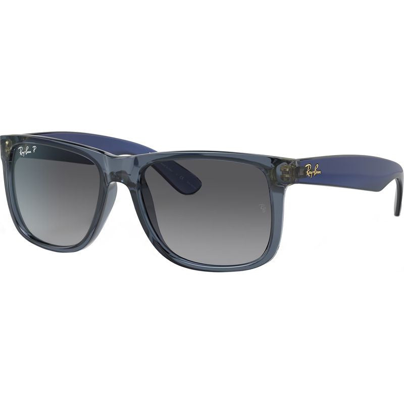 Justin Classic RB4165, Transparent Blue/Grey Gradient Polarised Lenses 55 Eye Size