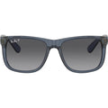 Justin Classic RB4165, Transparent Blue/Grey Gradient Polarised Lenses 55 Eye Size