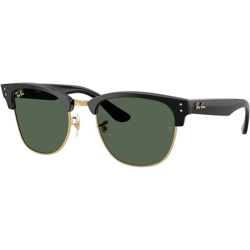 Clubmaster Reverse RBR0504S, Black on Arista/Dark Green Lenses 54 Eye Size