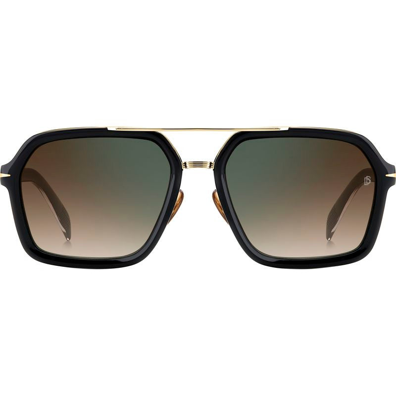 DB 7128/S, Black Gold/Brown Green Gradient Lenses