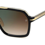 DB 7128/S, Black Gold/Brown Green Gradient Lenses