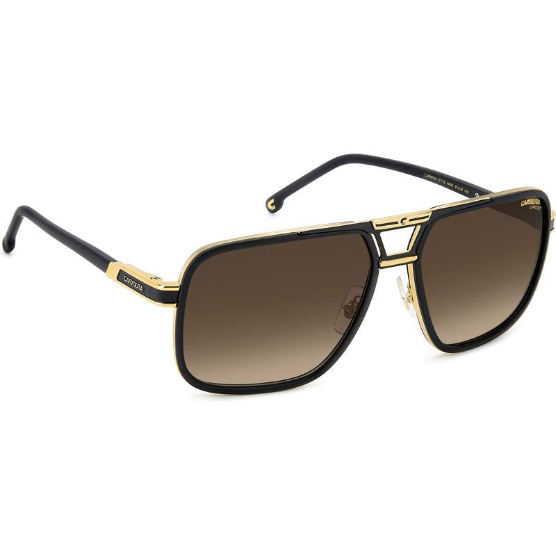 1071/S, Matte Black and Gold/Black Brown Green Gradient Lenses