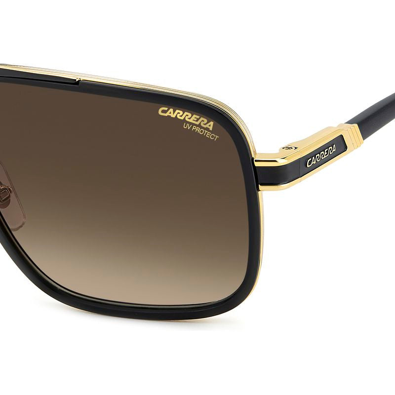 1071/S, Matte Black and Gold/Black Brown Green Gradient Lenses