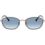 RB3749, Black on Rose Gold/Blue Clear Gradient Glass Lenses 55 Eye Size