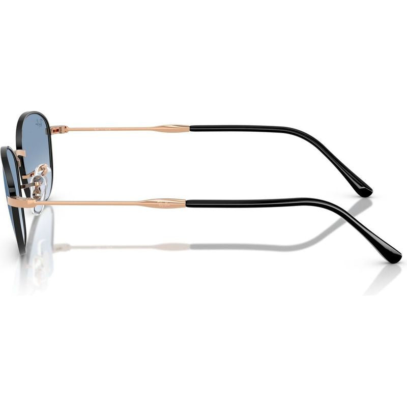 RB3749, Black on Rose Gold/Blue Clear Gradient Glass Lenses 55 Eye Size