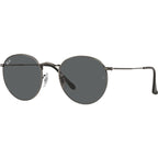 Round Metal RB3447, Antique Gunmetal/Dark Grey Glass Lenses 50 Eye Size