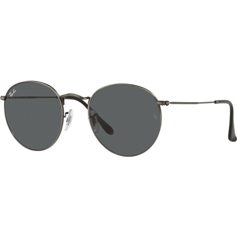 Round Metal RB3447, Antique Gunmetal/Dark Grey Glass Lenses 53 Eye Size