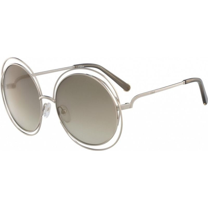 Carlina Round Petite, Gold and Transparent Mud/Grey Brown Lenses