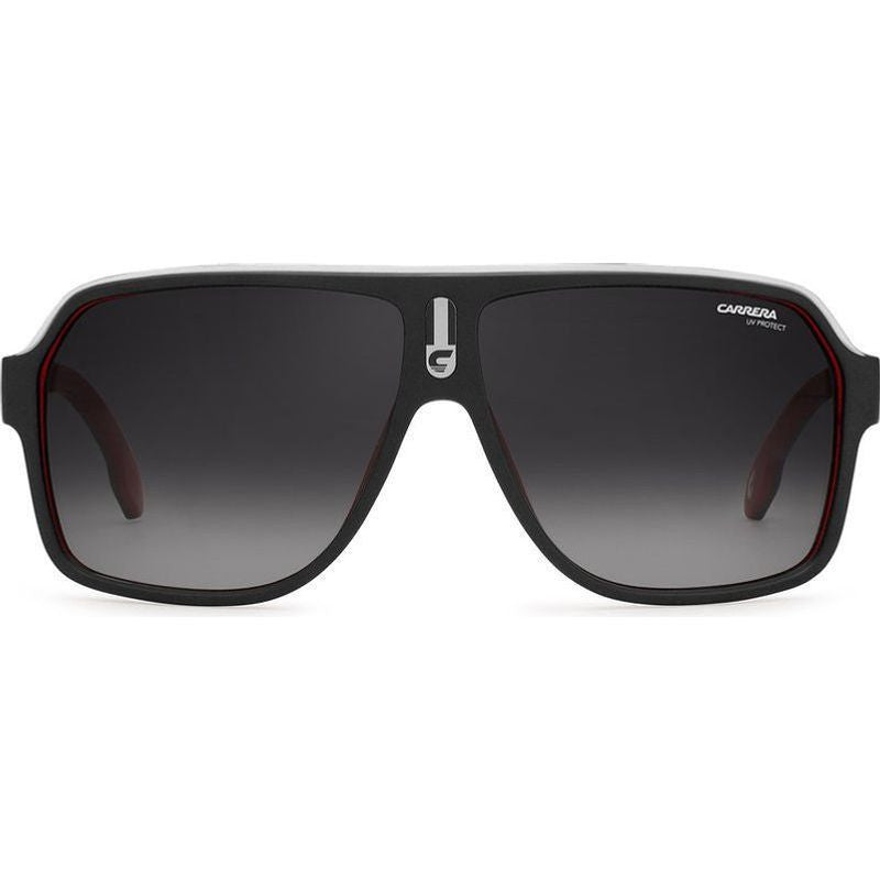 1001/S, Matte Black Matte Red/Dark Grey Gradient Lenses