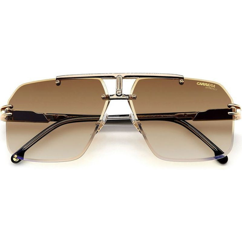 1054/S, Black and Gold/Black Brown Green Gradient Lenses
