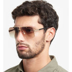 1054/S, Black and Gold/Black Brown Green Gradient Lenses