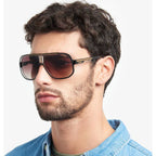 1058/S, Black and Gold/Brown Gradient Lenses