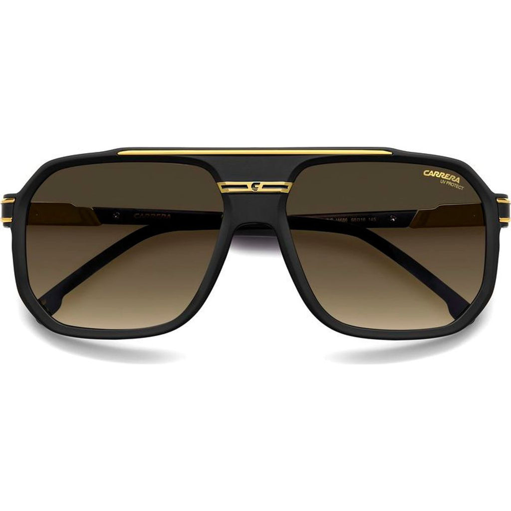 1077/S, Matte Black and Gold/Brown Gradient Lenses