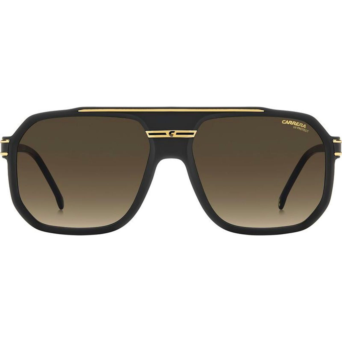 1077/S, Matte Black and Gold/Brown Gradient Lenses