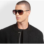 1077/S, Matte Black and Gold/Brown Gradient Lenses