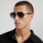 1087/S, Gold and Black/Dark Grey Gradient Lenses